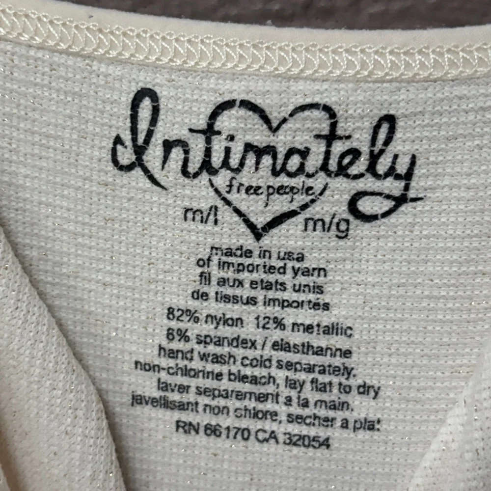 Free People Intimately ivorybeige  shimmer slip dress M
